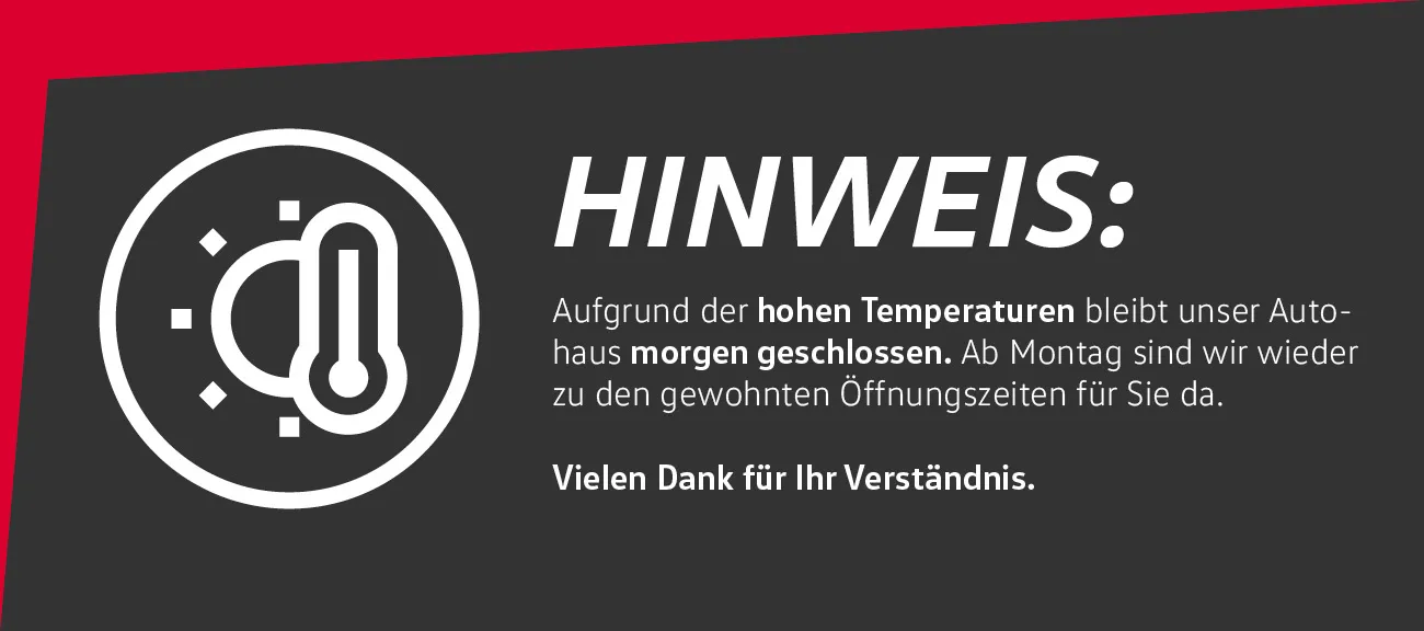 Hinweis Samstag Hitzefrei