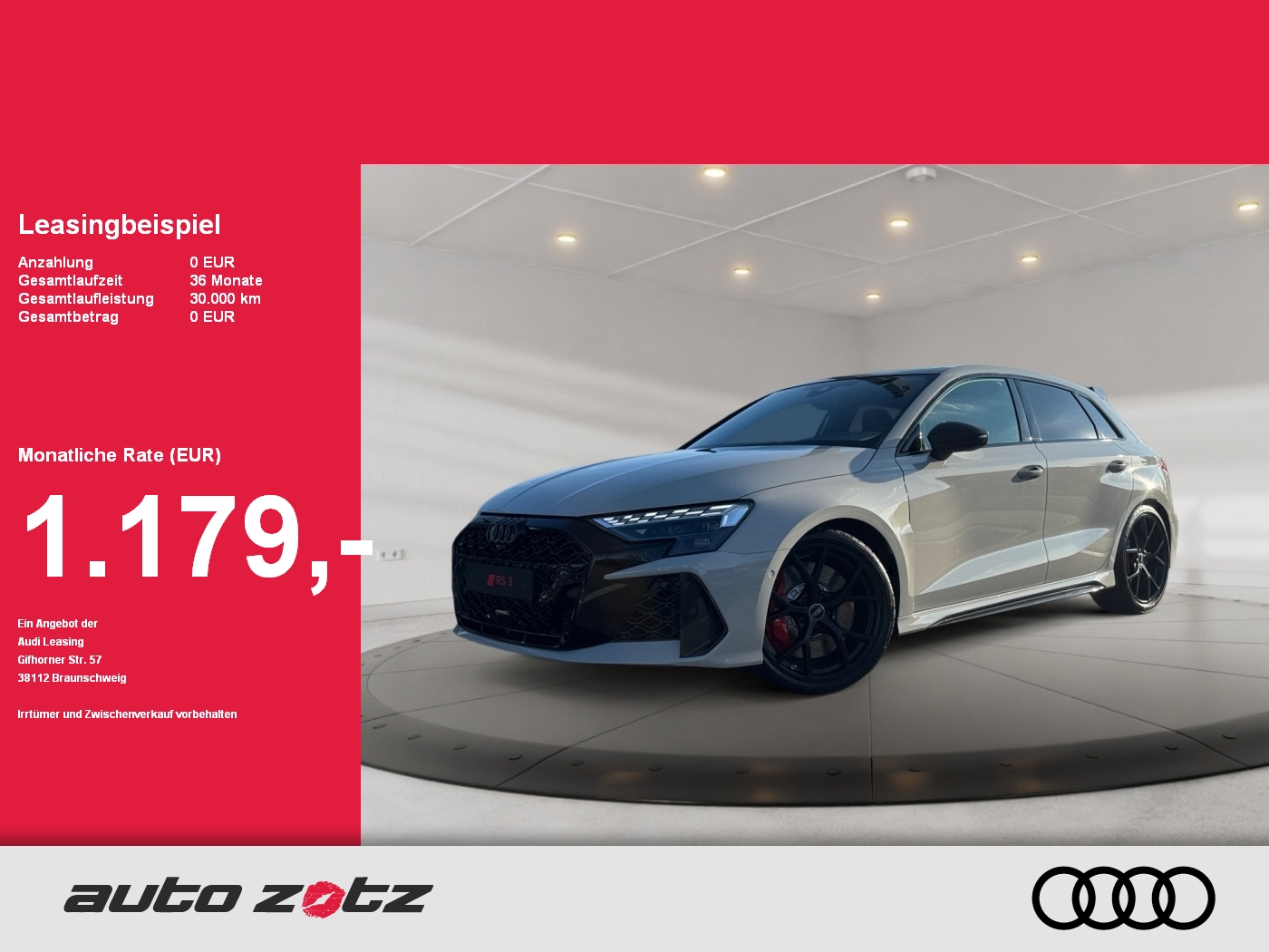 RS 3 Sportback 294 kW S tronic matrix,HUD,Kam.