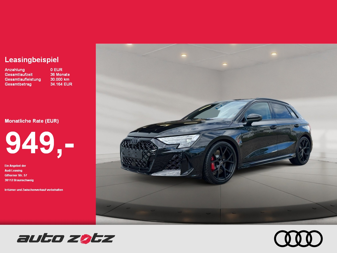 RS 3 Sportback S tronic matrix,Kam.,Massage,PDC