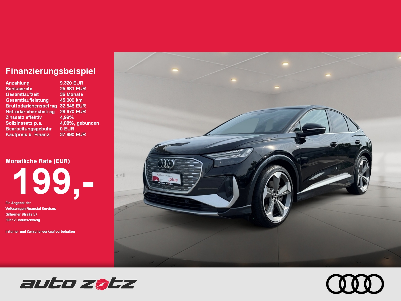Q4 Sportback e-tron 50 quattro ,S Line,PANO,PDC