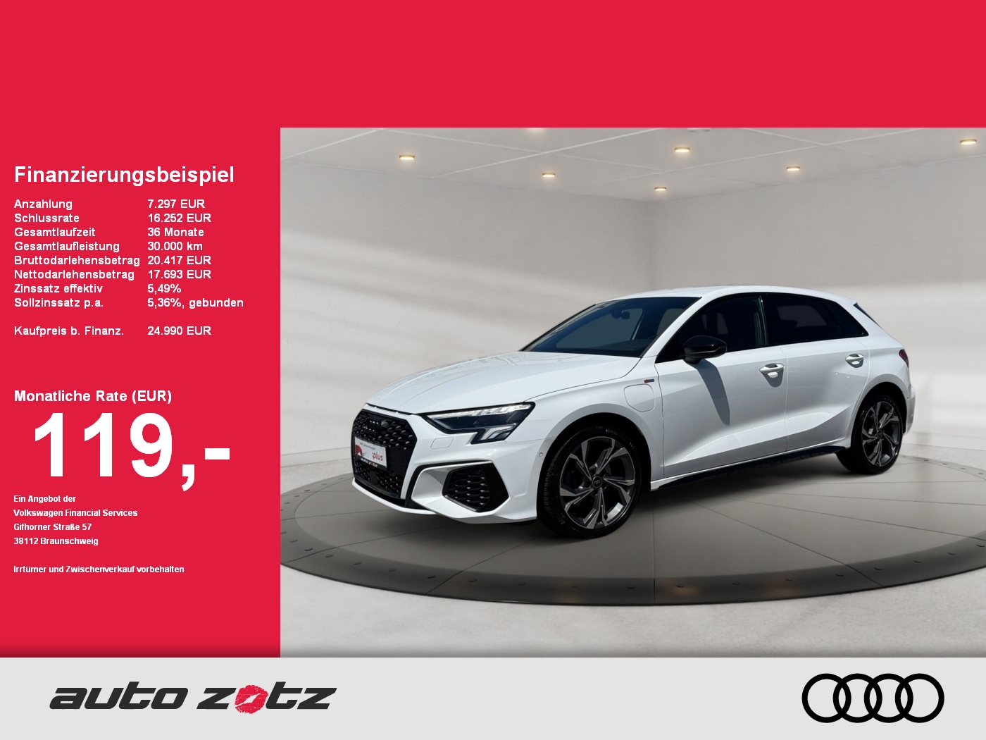 A3 Sportback TFSI 40 TFSI e S tronic S line