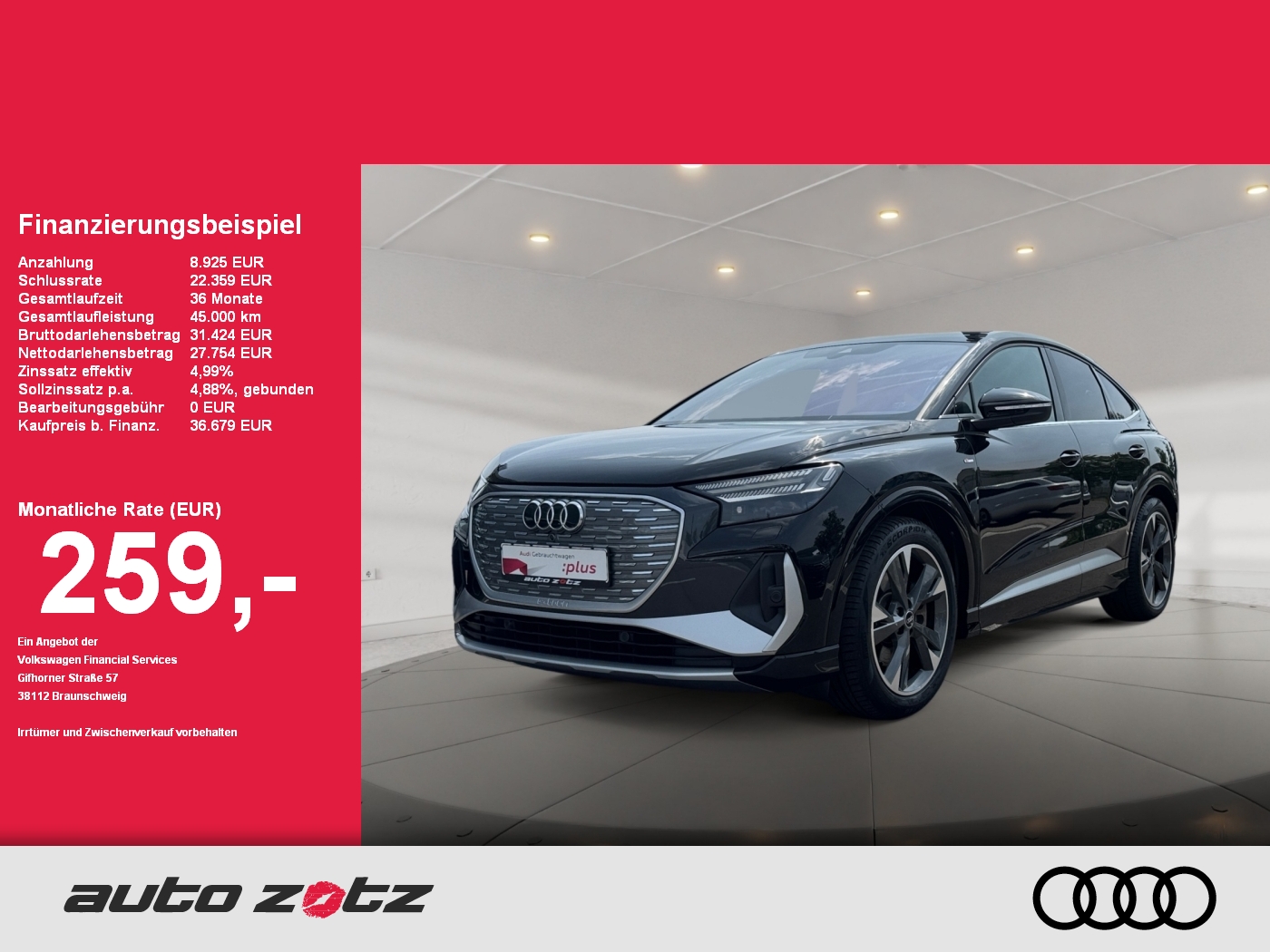 Q4 Sportback e-tron 50 quattro ,S Line,PANO,PDC