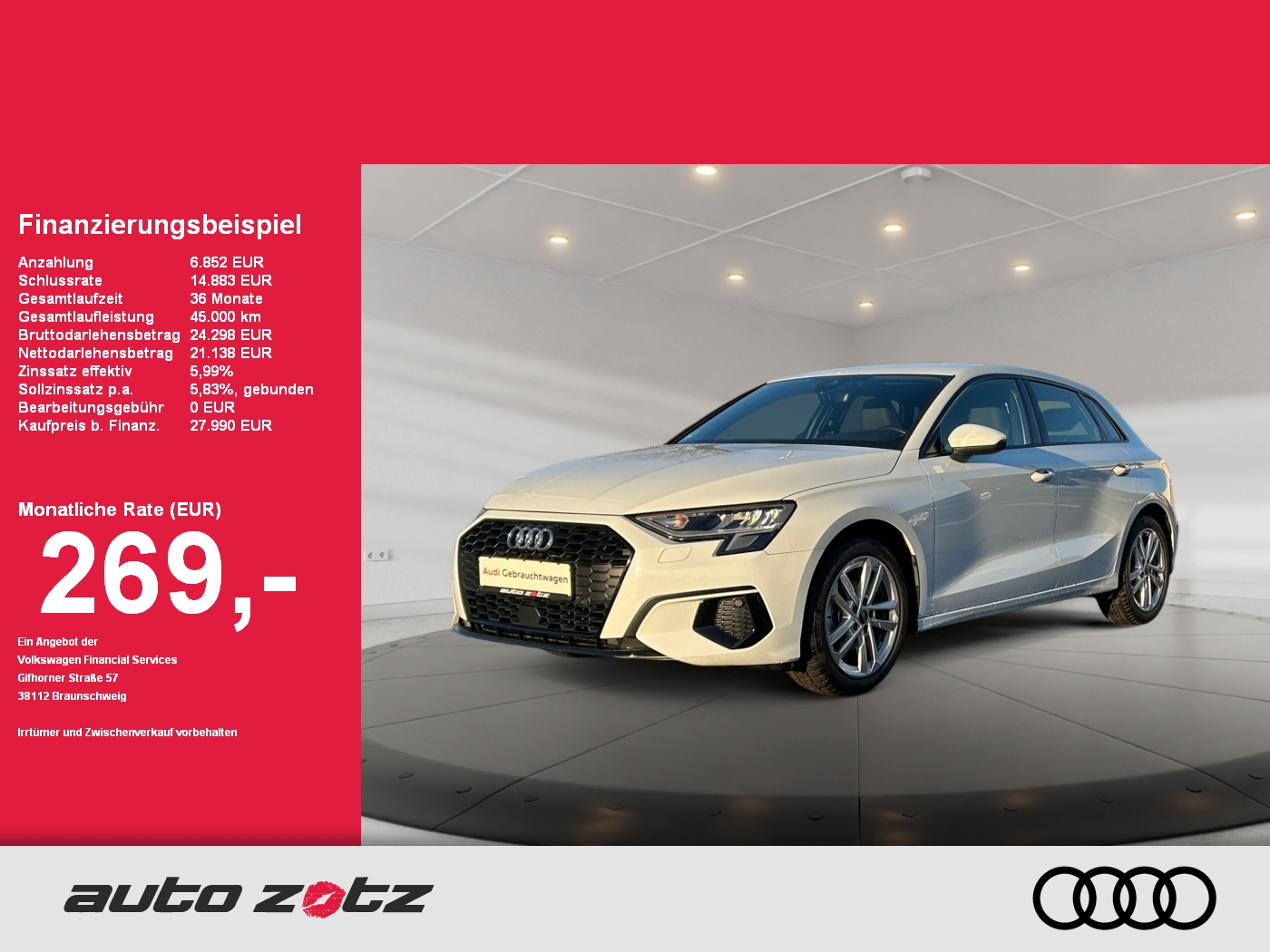 A3 Sportback advanced 30 TFSI S tronic ,Virtual