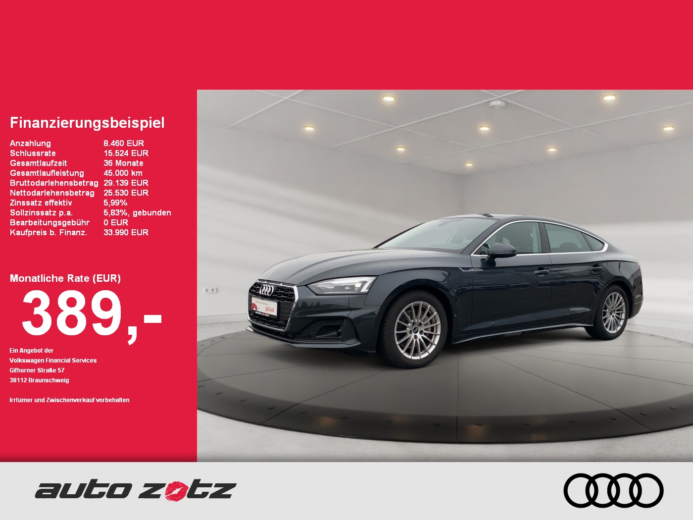 A5 Sportback 40 TFSI S tronic ,PDC,Kam.,el.Heck