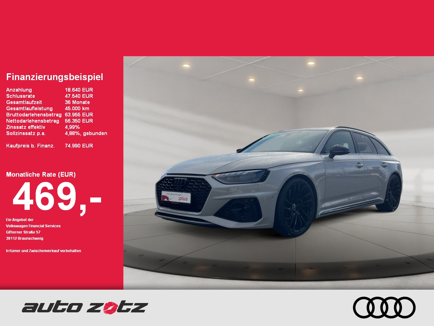 RS4 Avant quattro tiptronic BO,matrix,360,HUD,LM