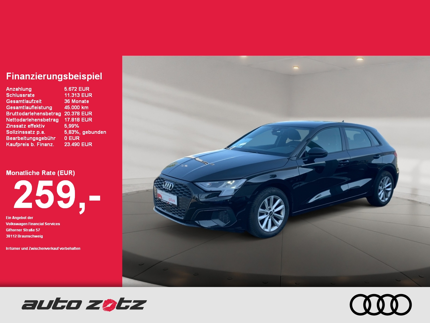 A3 Sportback 30 TDI 6-Gang ,Virtual,PDC,SHZ