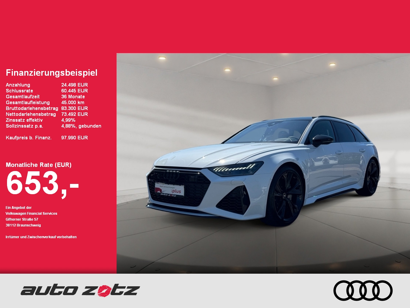 RS 6 Avant BO,matrix,360,HUD,Kam.,Keramik,Laser