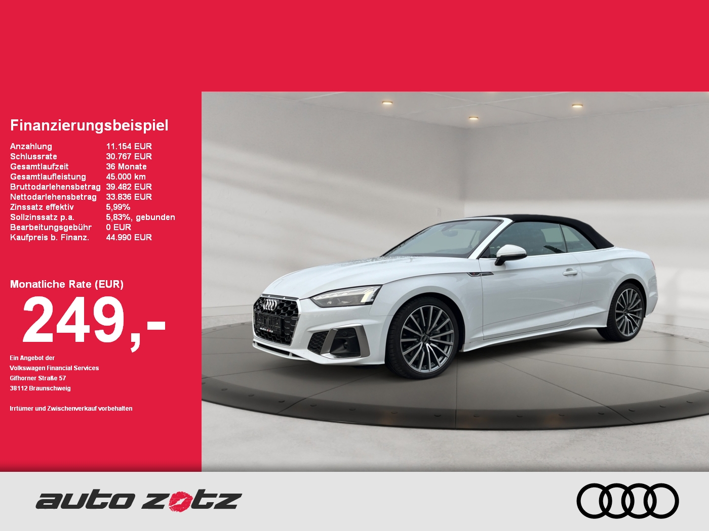 A5 Cabriolet S line ,S Line,PDC,Virtual,Kam.,ACC