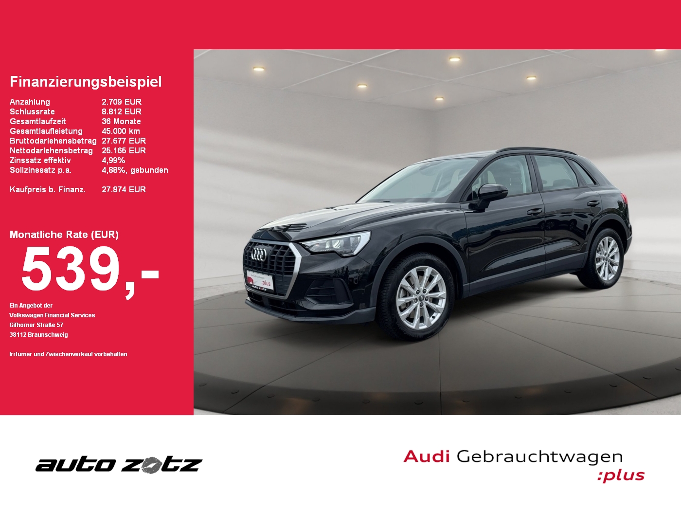Q3 SUV 40TFSI quattro S tronic PDC,Virtual,LED