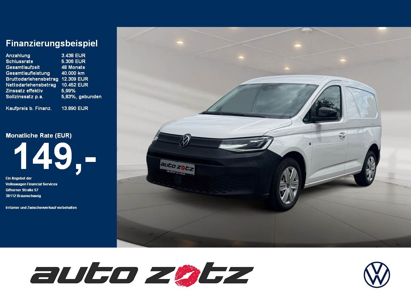 Caddy Cargo 2.0 TDI EcoProfi (EURO 6d) PDC,AHK
