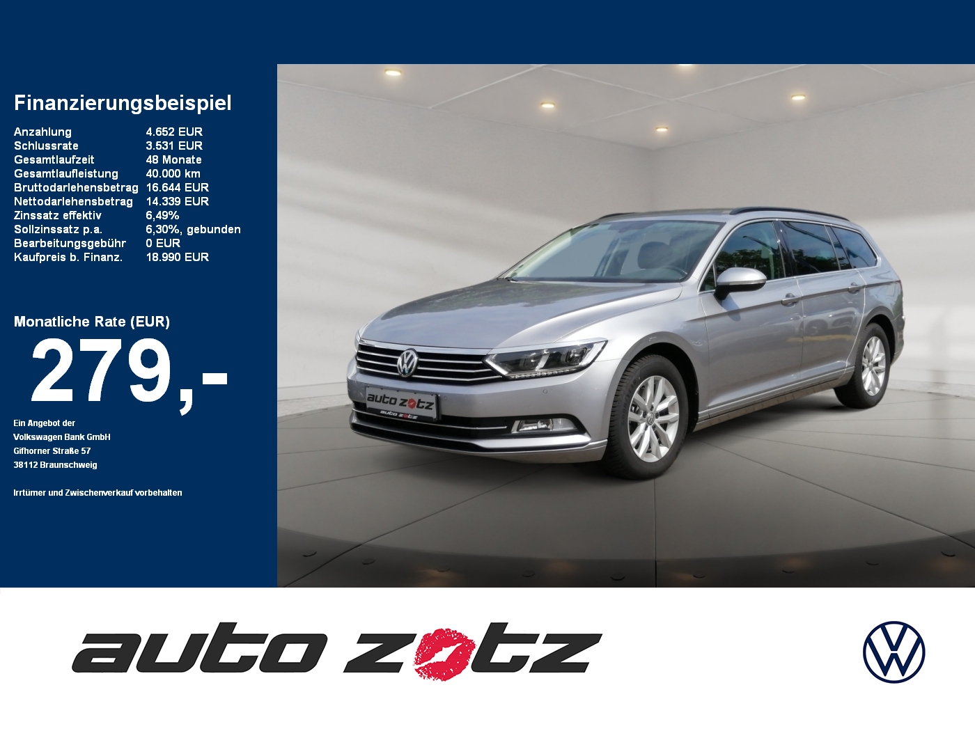 Passat Variant Comfortline 2.0 TDI SCR 110 kW 7-