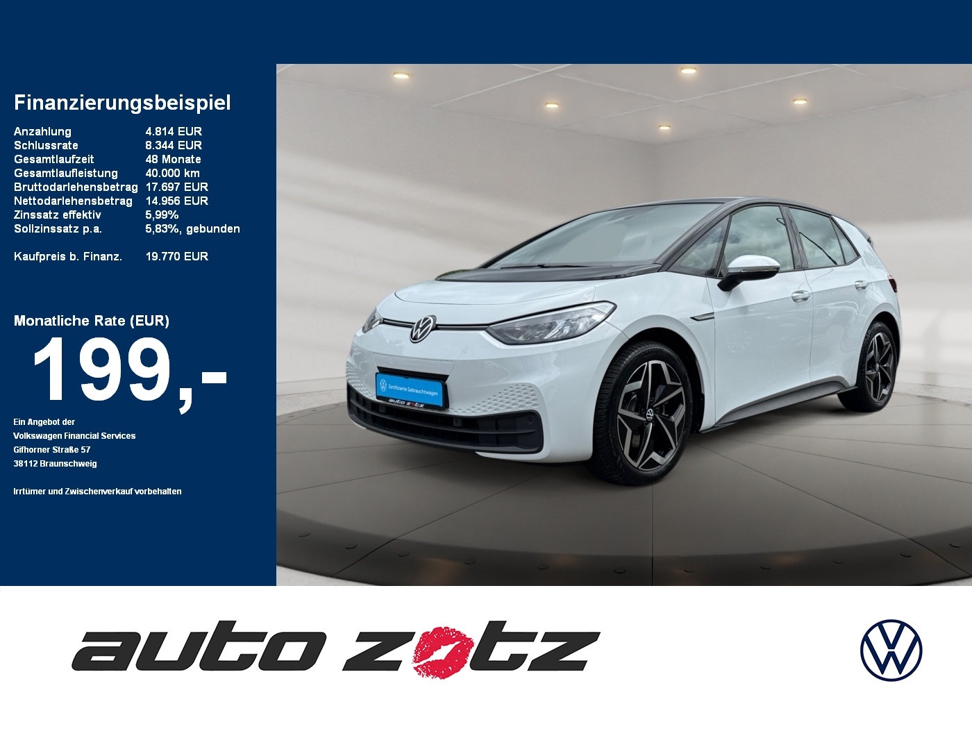 ID.3 Pure Performance City 45 kWh 150PS PDC,ACC