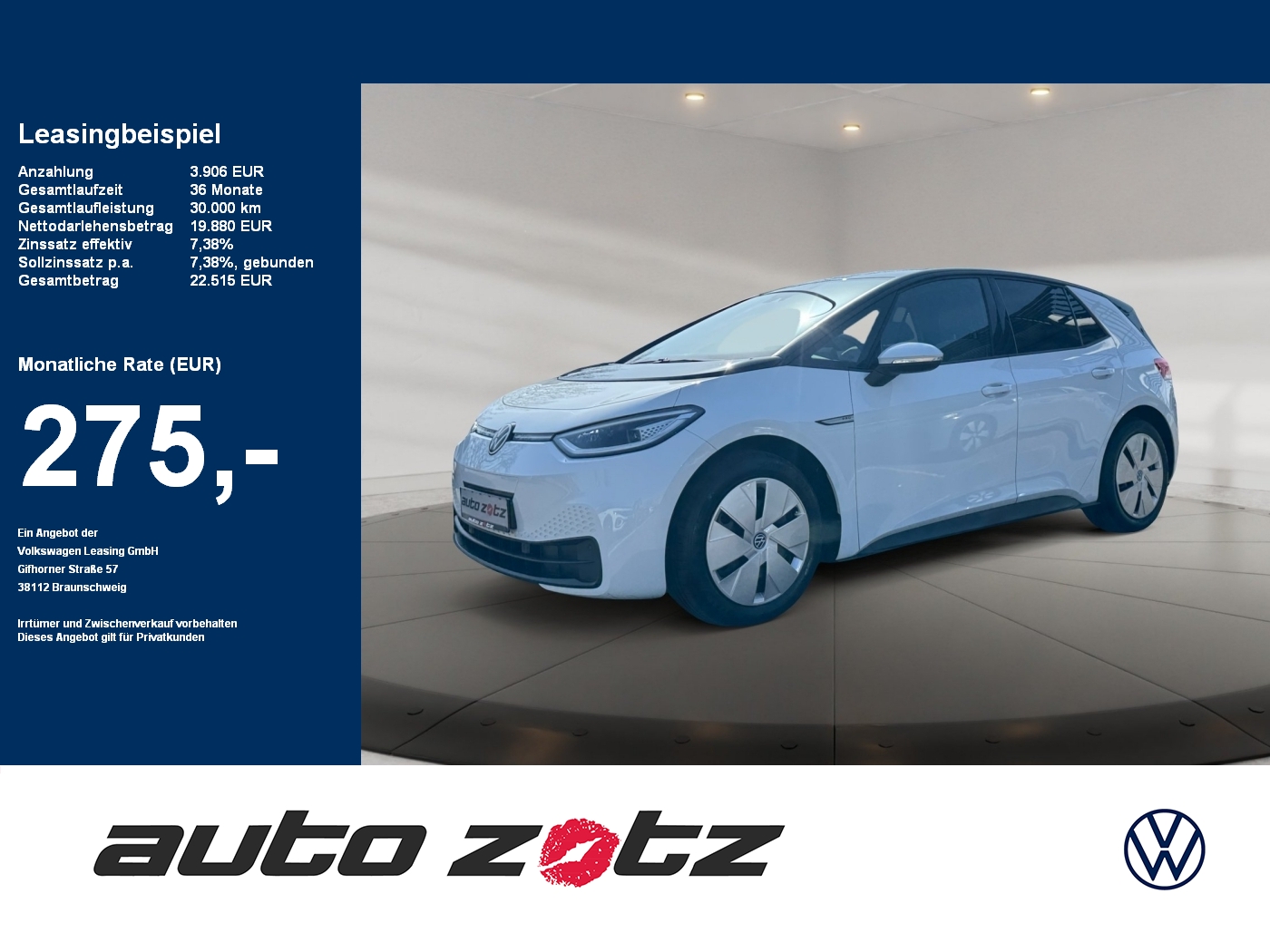 ID.3 Pro Performance Business 150 kW Kam.,PDC