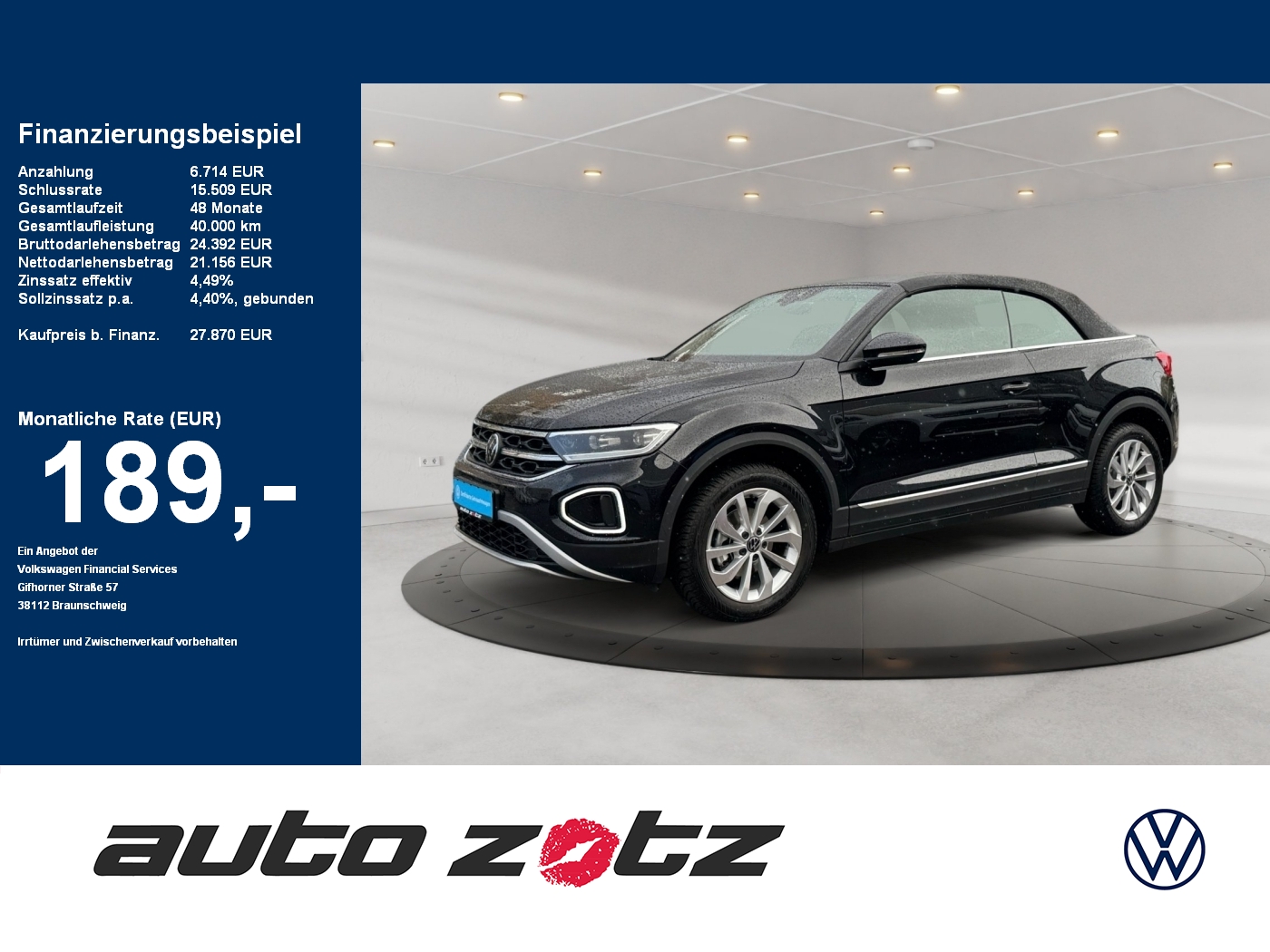 T-Roc Cabriolet Style 1.0 l TSI OPF  6-Gang