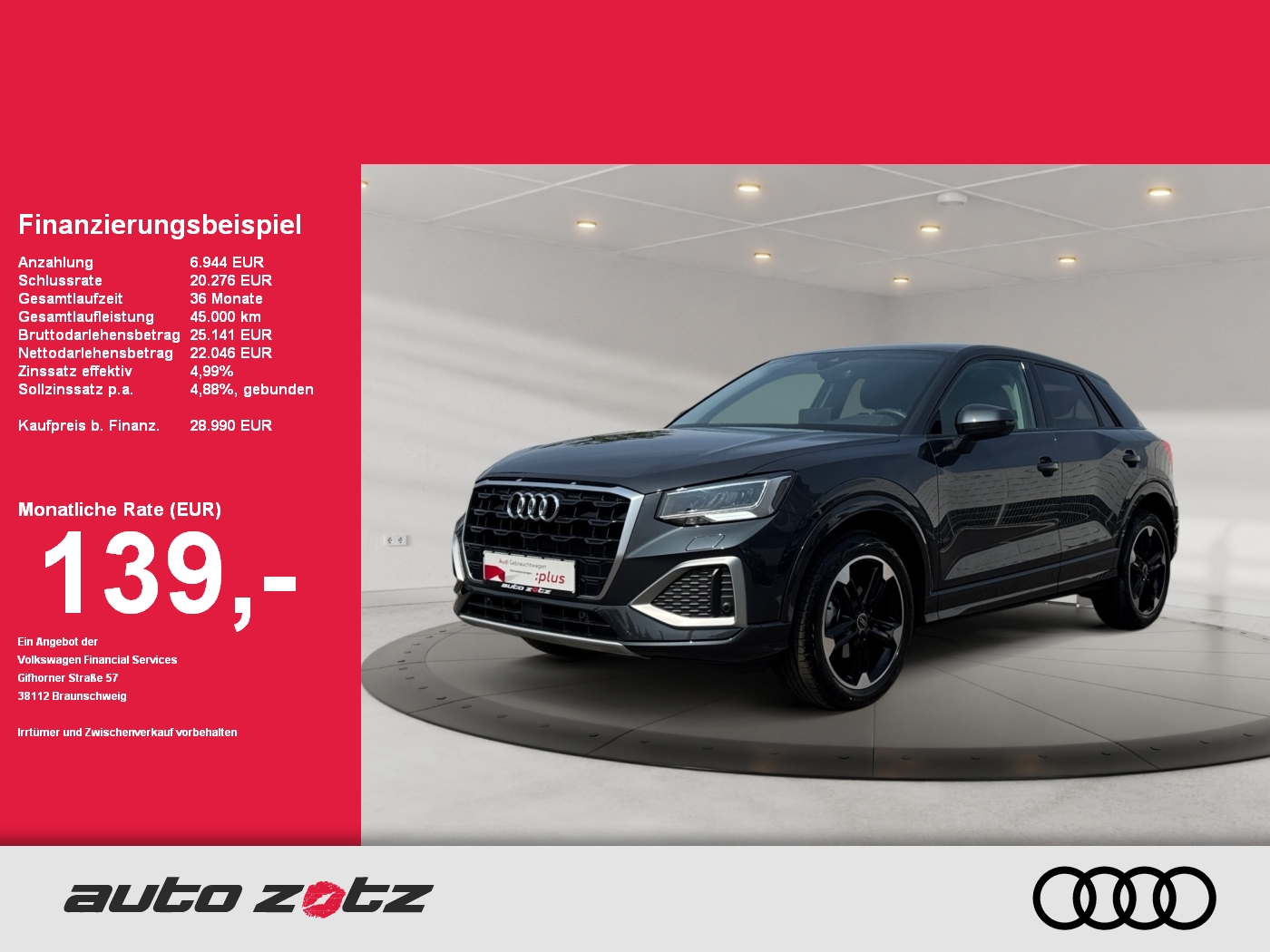Q2 advanced 30 TFSI Schaltgetriebe Kam.,PDC,AHK