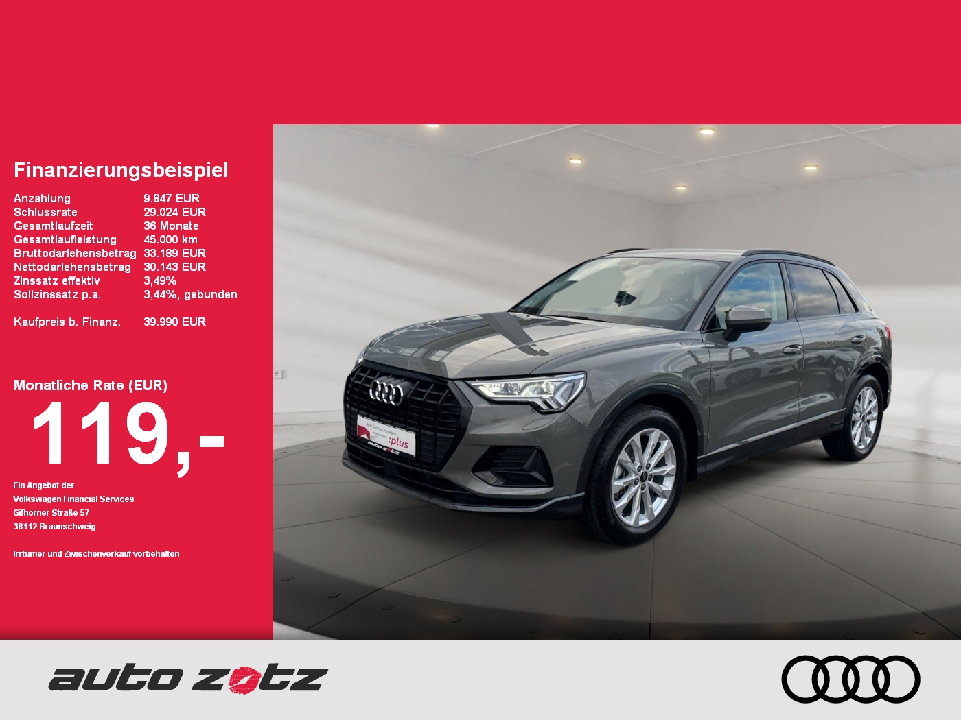 Q3 advanced 35 TFSI S tronic matrix,PDC,Virtual