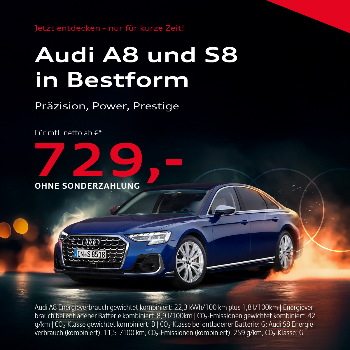 Audi A8 + S8 Werbeaktion SALE Aktion Angebote reduziert Rabatt Autohaus Zotz Landau